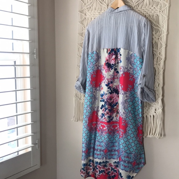 Arrata Silent Journey button down collared embroidered dress sz Small - Picture 8 of 12